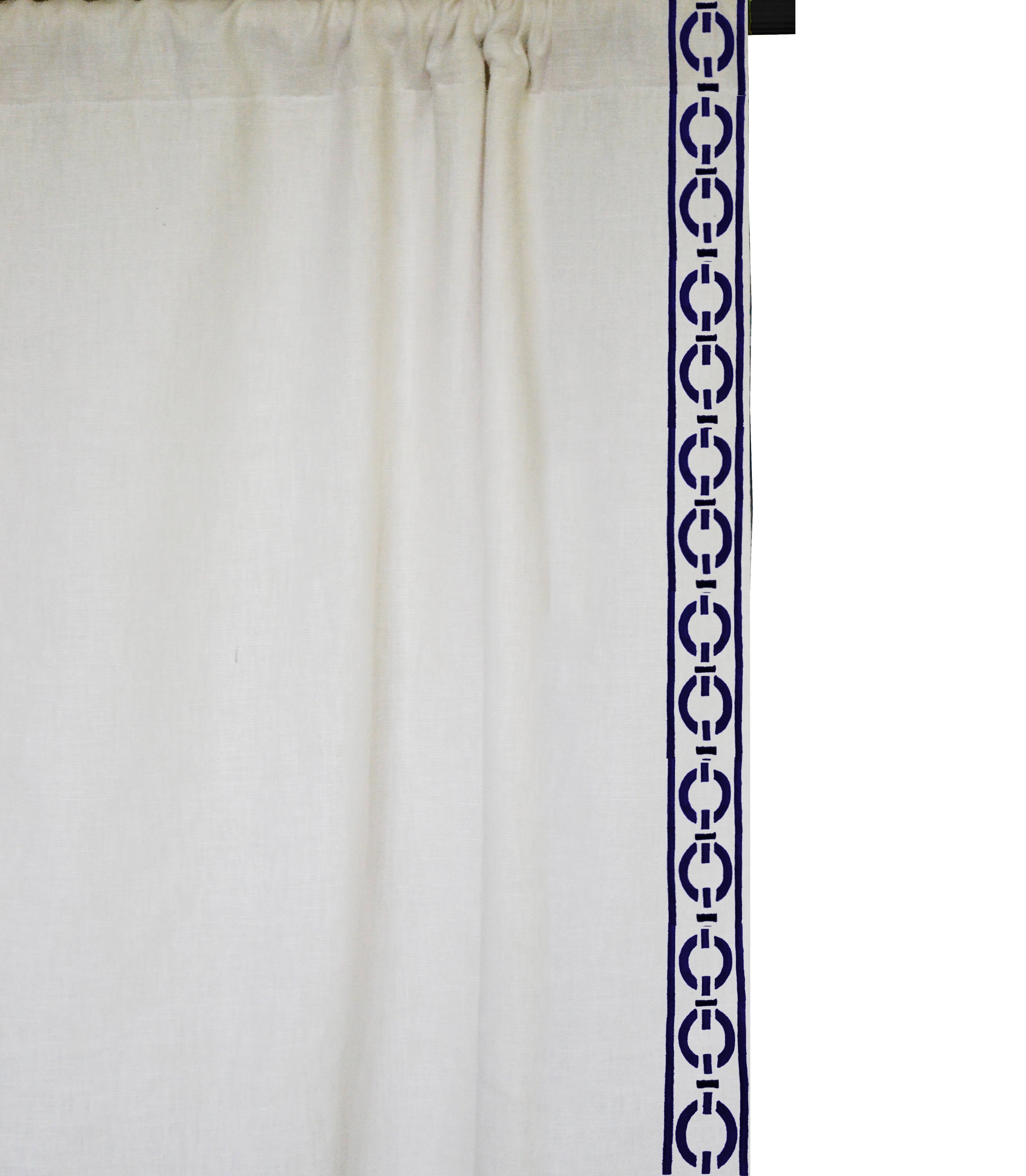 Amore Beaute Linen Curtain Panels, Chain Embroidery curtains