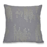 Amore Beaute Grey Ivory Linen Throw Pillow Cover With Glass Beads -Mother Of Pearl Pillow Cover