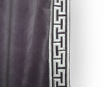 Customizable Handmade Cotton Velvet Curtain with Greek Key Embroidery