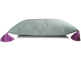 Amore Beaute mint silver lurex pillow cover goes perfectly well with preppy and modern dorm decor.
