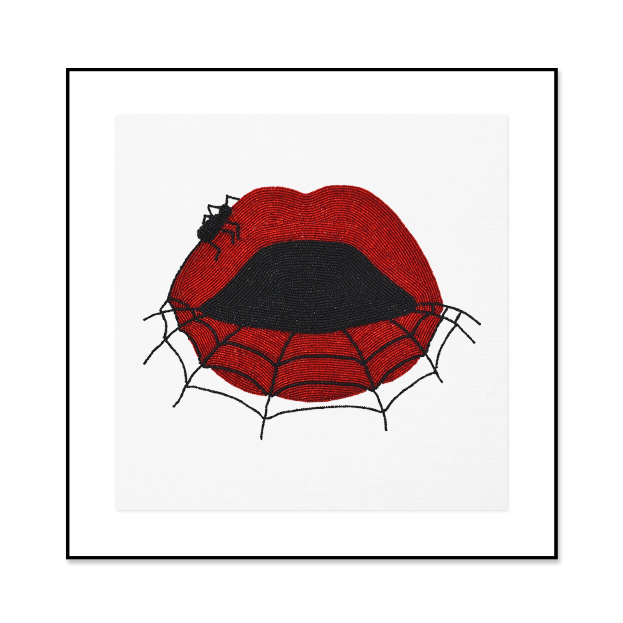 18-Inch Embroidered Spiders and Web Pillow