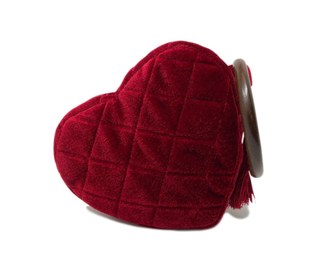 Amore Beaute Handmade Heart Shaped Purse With Wooden Handle