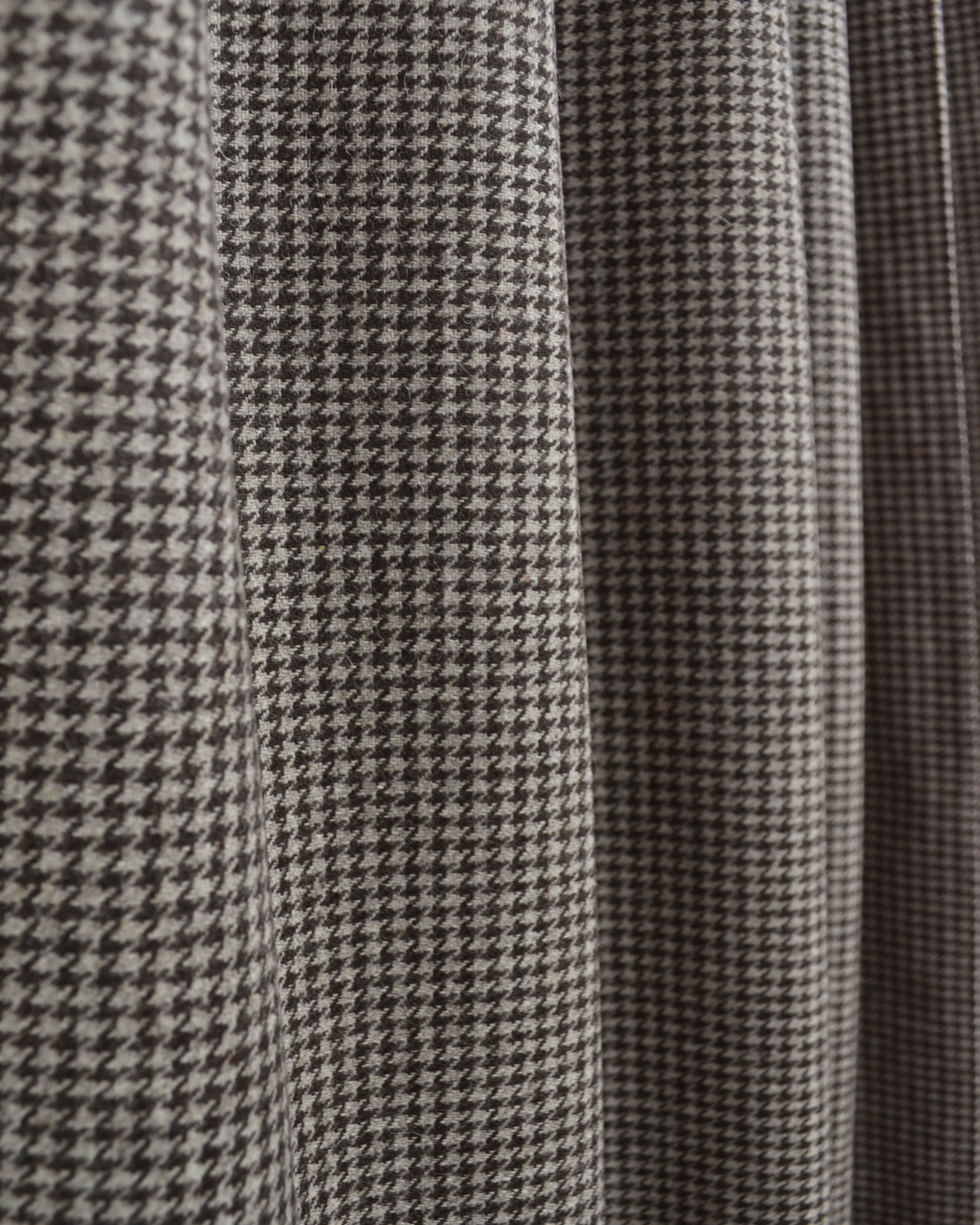 Brown Houndstooth Wool Curtain