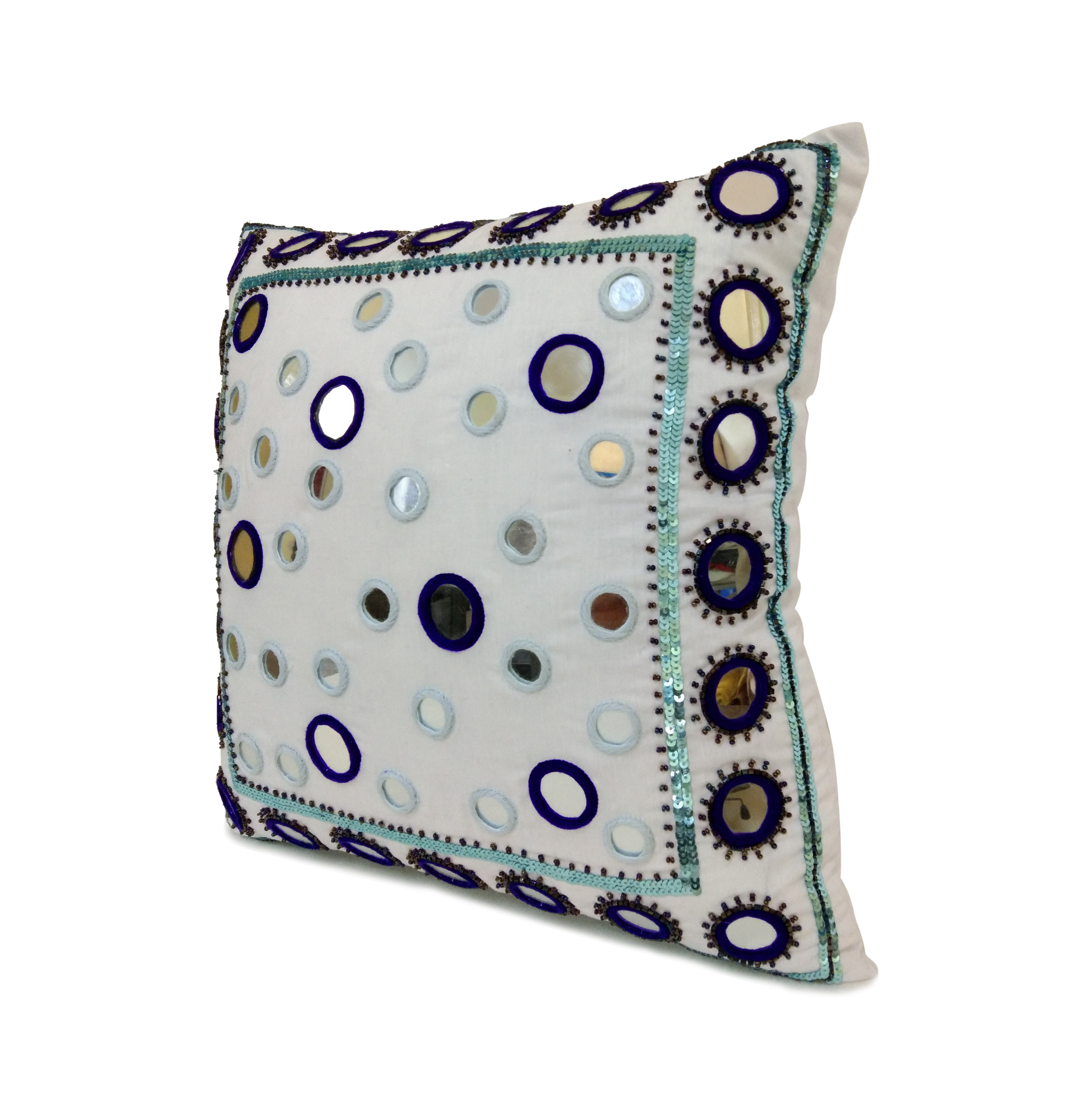 Amore Beaute Mirror Pillow Cover in Blues