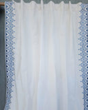Amore Beaute curtains can be custom made for you! Ask about sizes, fabric color, embroidery color and lining type (cotton lining or blackout lining)