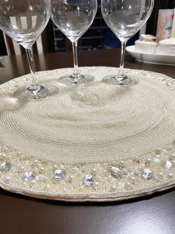 Ivory Beaded Placemats