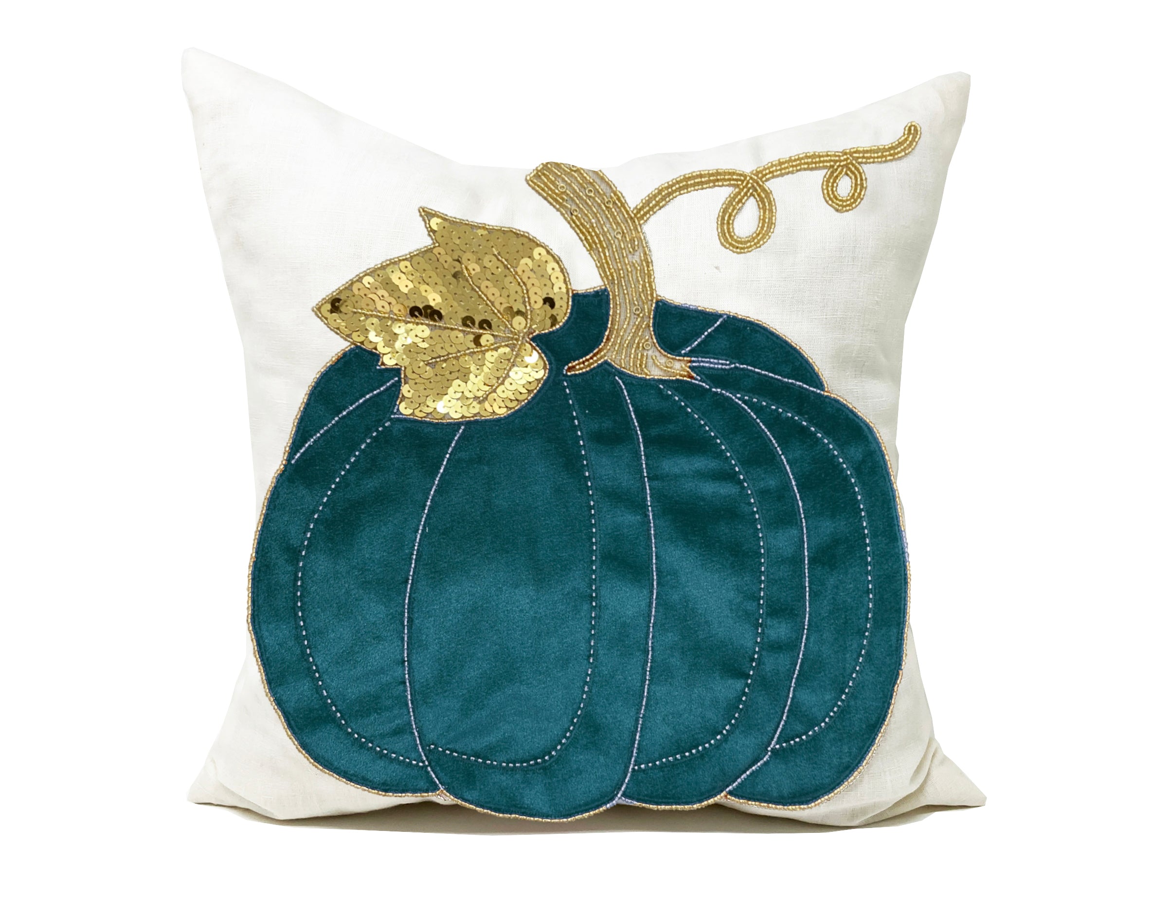 Amore Beaute Teal pumkin pillow cover