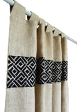 Handcrafted and embroidered burlap curtains and drapes