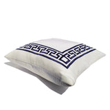 Amore Beaute navy blue and ivory cushion lends a classic and luxurious charm to any home decor.