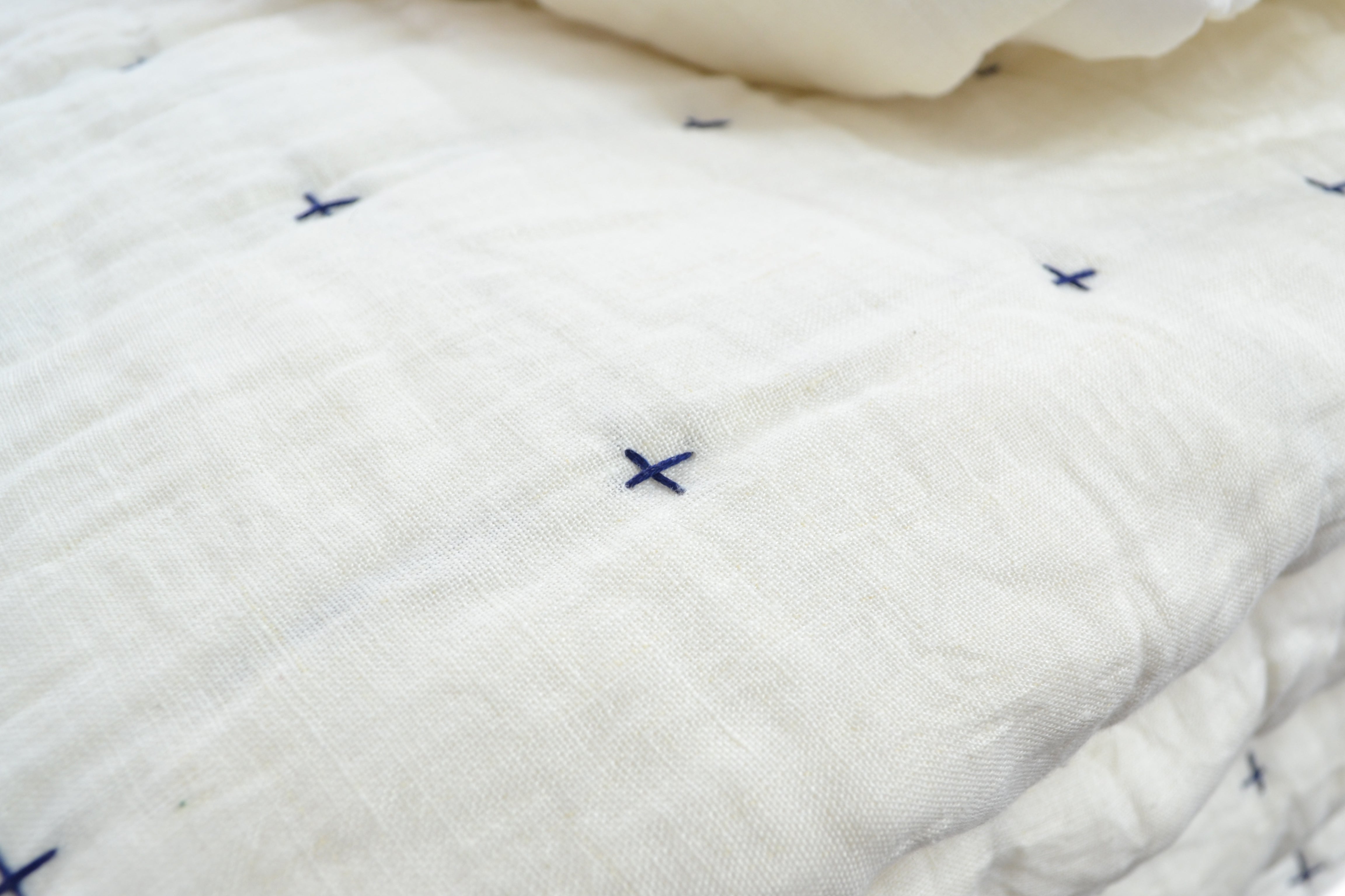 Handmade Lightweight Linen Quilt With Cotton Batting