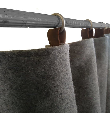 Custom Listing For Lucy - One Double-Layer Light Gray Wool Felt Curtain
