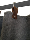 Amore Beaute wool felt curtains with genuine leather tabs are perfectly crafted from fabric that is about 2mm thick.