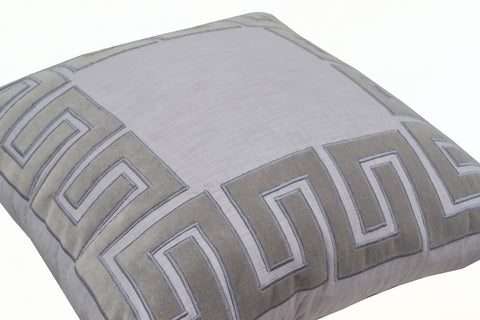 Decorative linen pillow cover, Appliqued pillow