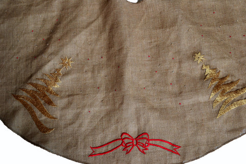 Handcrafted Christmas tree skirts