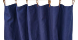 Amore Beaute Custom made navy blue linen curtains for doors and windows.