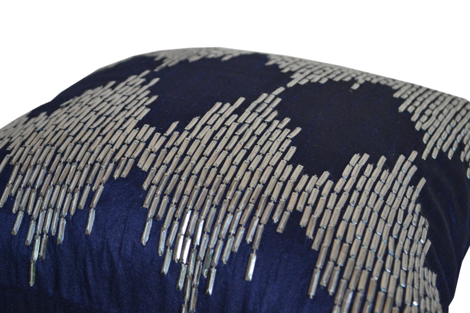 Amore Beaute navy blue sequin pillow cover adds a captivating element of glamour and fashion to any corner, bed, sofa, chair in your home.