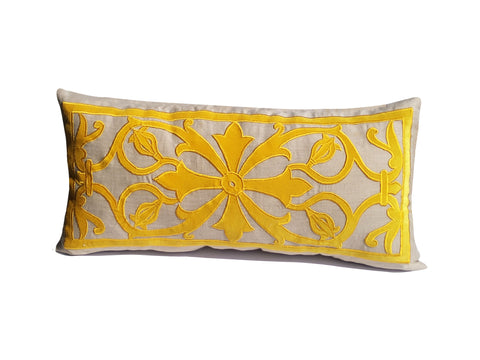 Amore Beaute French Trellis Pillow Cover, Beige Gray Yellow Pillow Case, Floral Pillow Cover