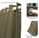 Amore Beaute Olive Green Felt Curtain With Metal Grommets