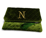 Amore Beaute Velvet Purse With an interior zip pocket