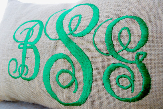 Amore Beaute Monogram Lumbar Pillow Cover -Custom Listing -Monogram and Est. Date Pillow Cover