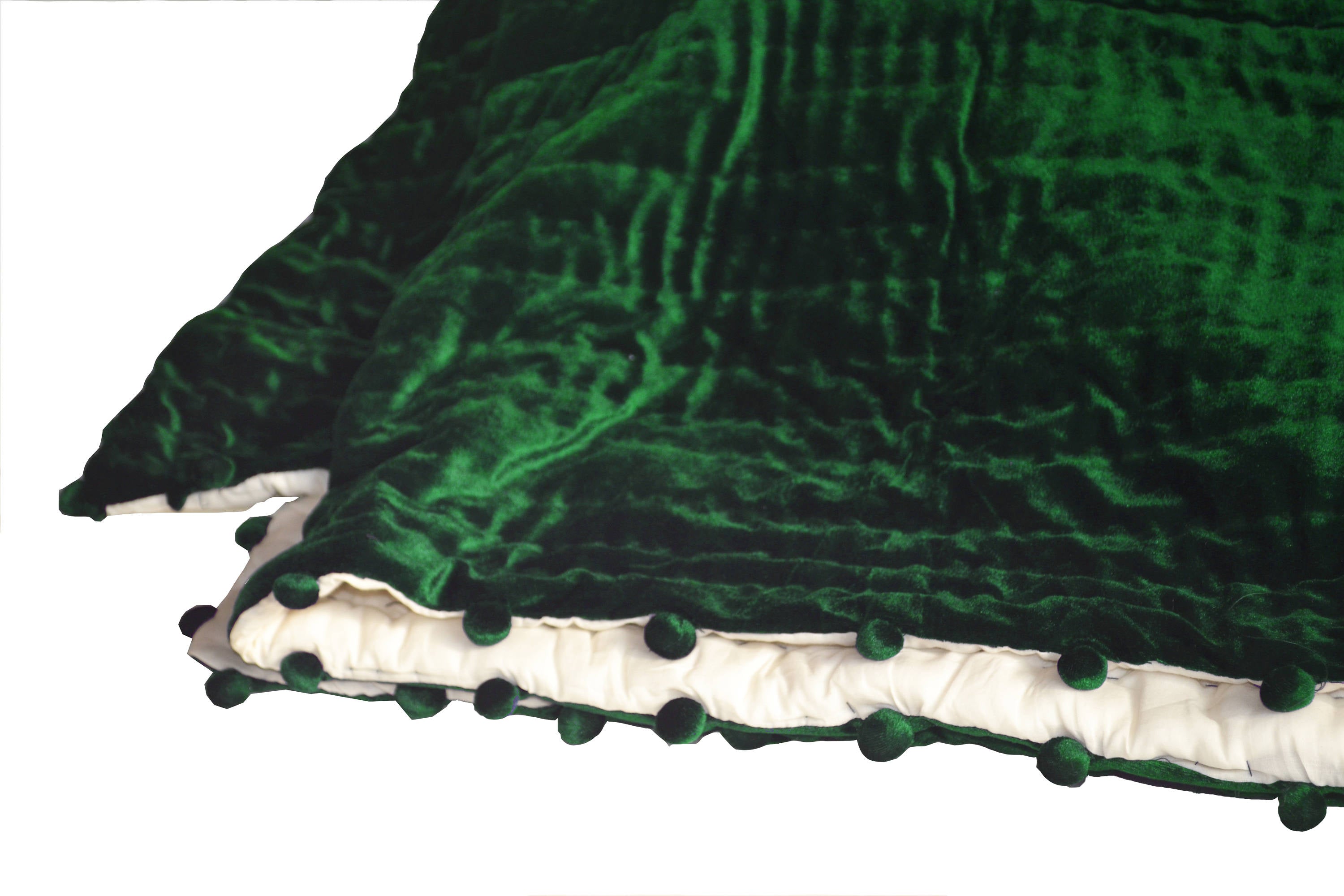 Emerald Green Quilt, Pick Stitch Bedspread