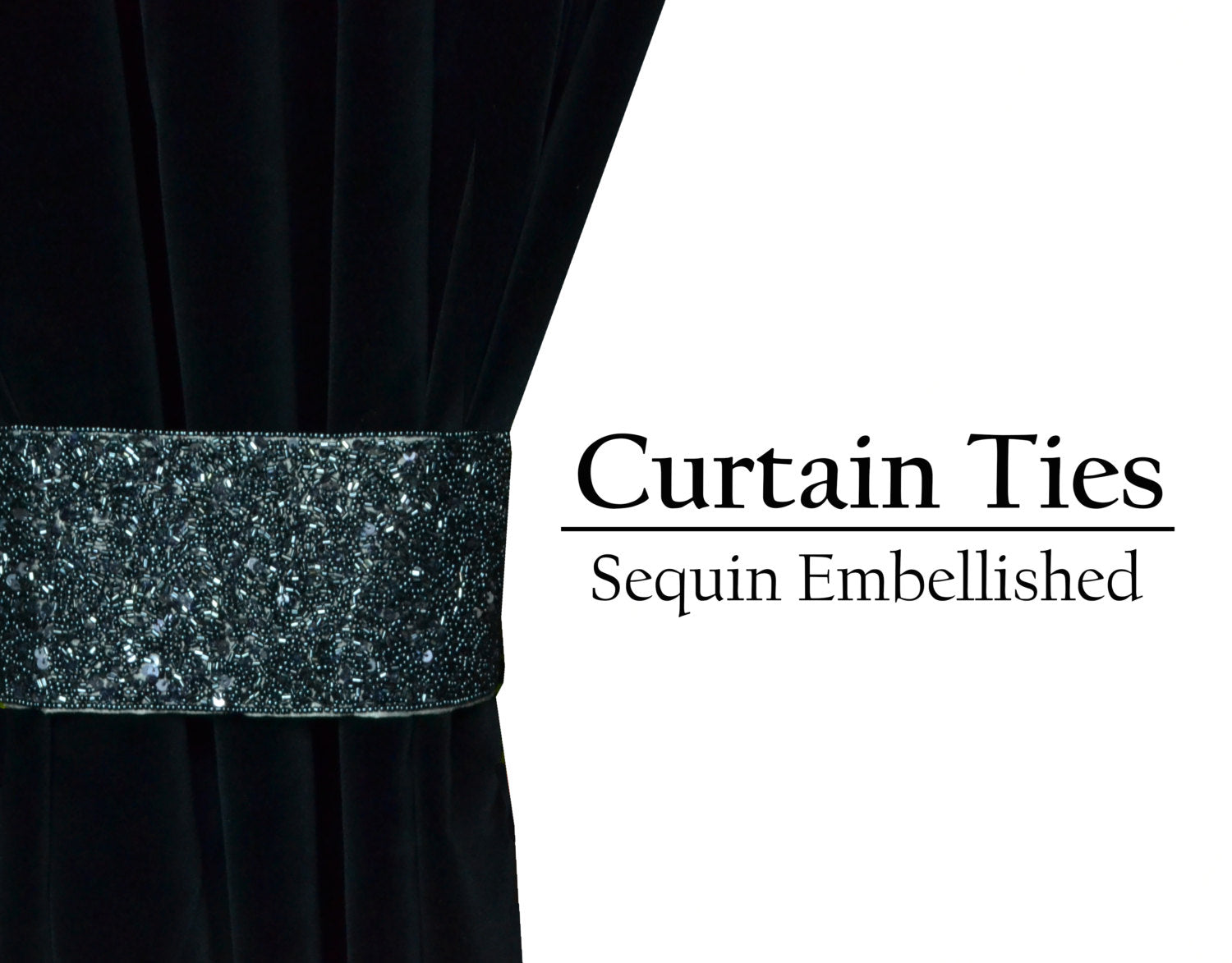 Sequin beads curtain tie