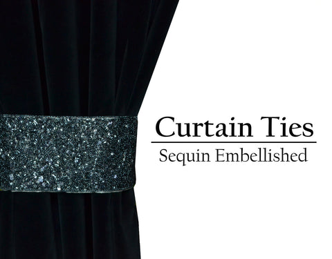 Sequin beads curtain tie