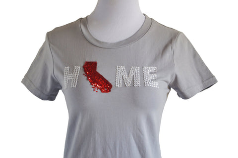 Amore Beaute State Map Embellished Cotton T-Shirt