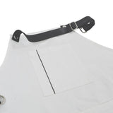 White Cotton Unisex Apron with Pockets