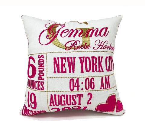 Amore Beaute Baby Stats Pillow Cover