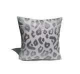 Amore Beaute pillow cover is made of white linen with light gray thread embroidery.