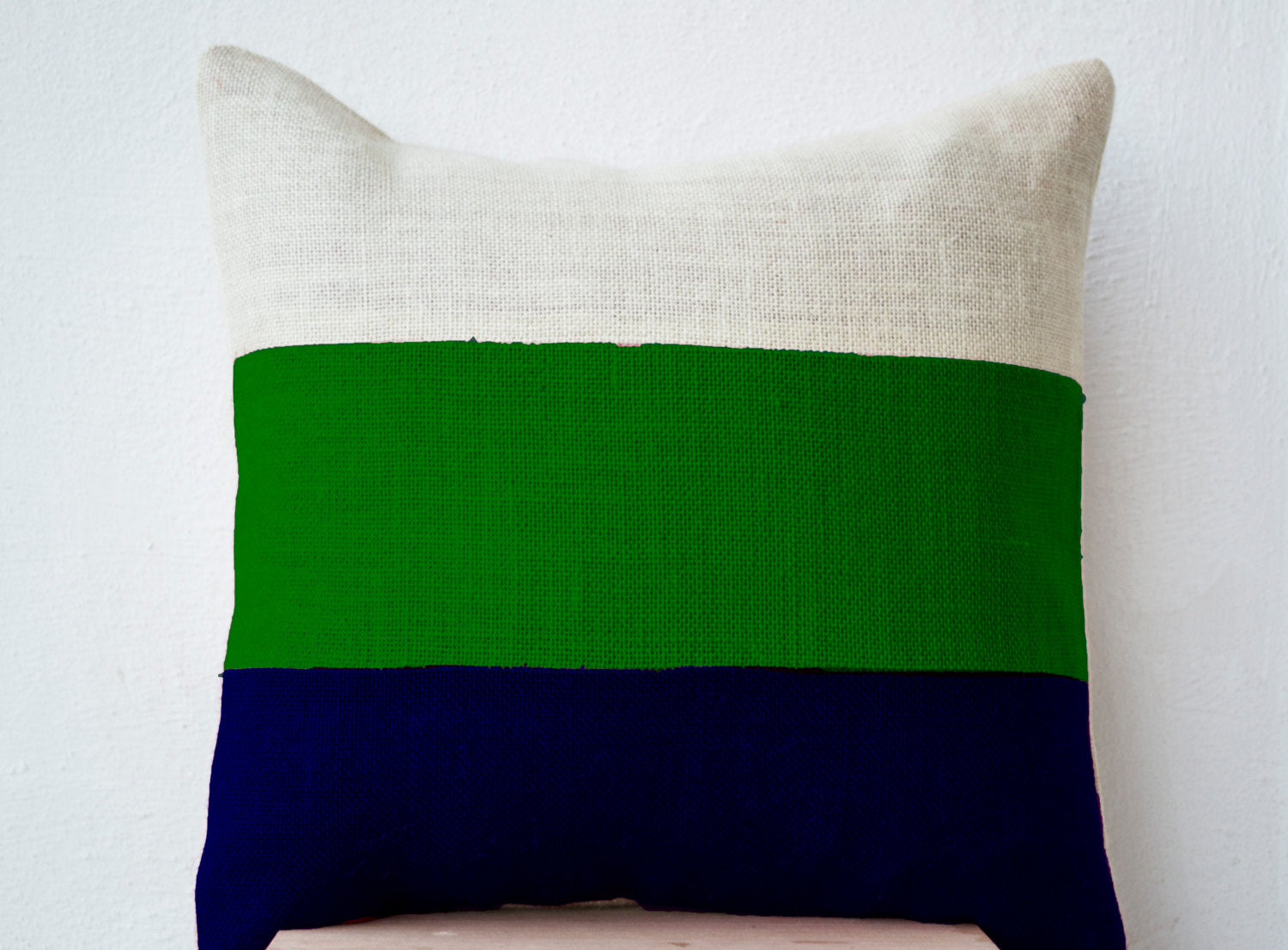 Amore Beaute Modern throw pillow cover in color block pattern.