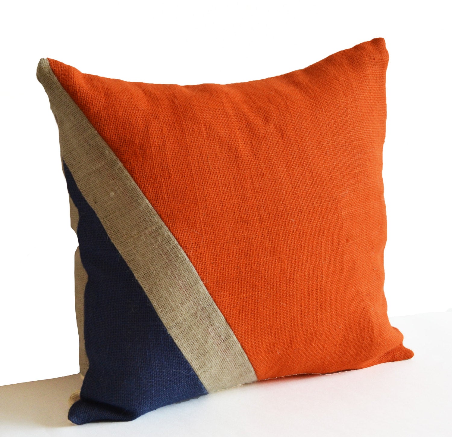 orange blue nautical pillow