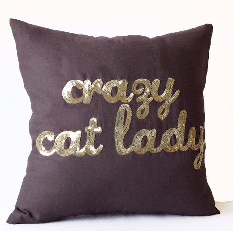  Handmade gray throw pillow with funny custom messages