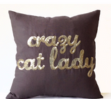  Handmade gray throw pillow with funny custom messages