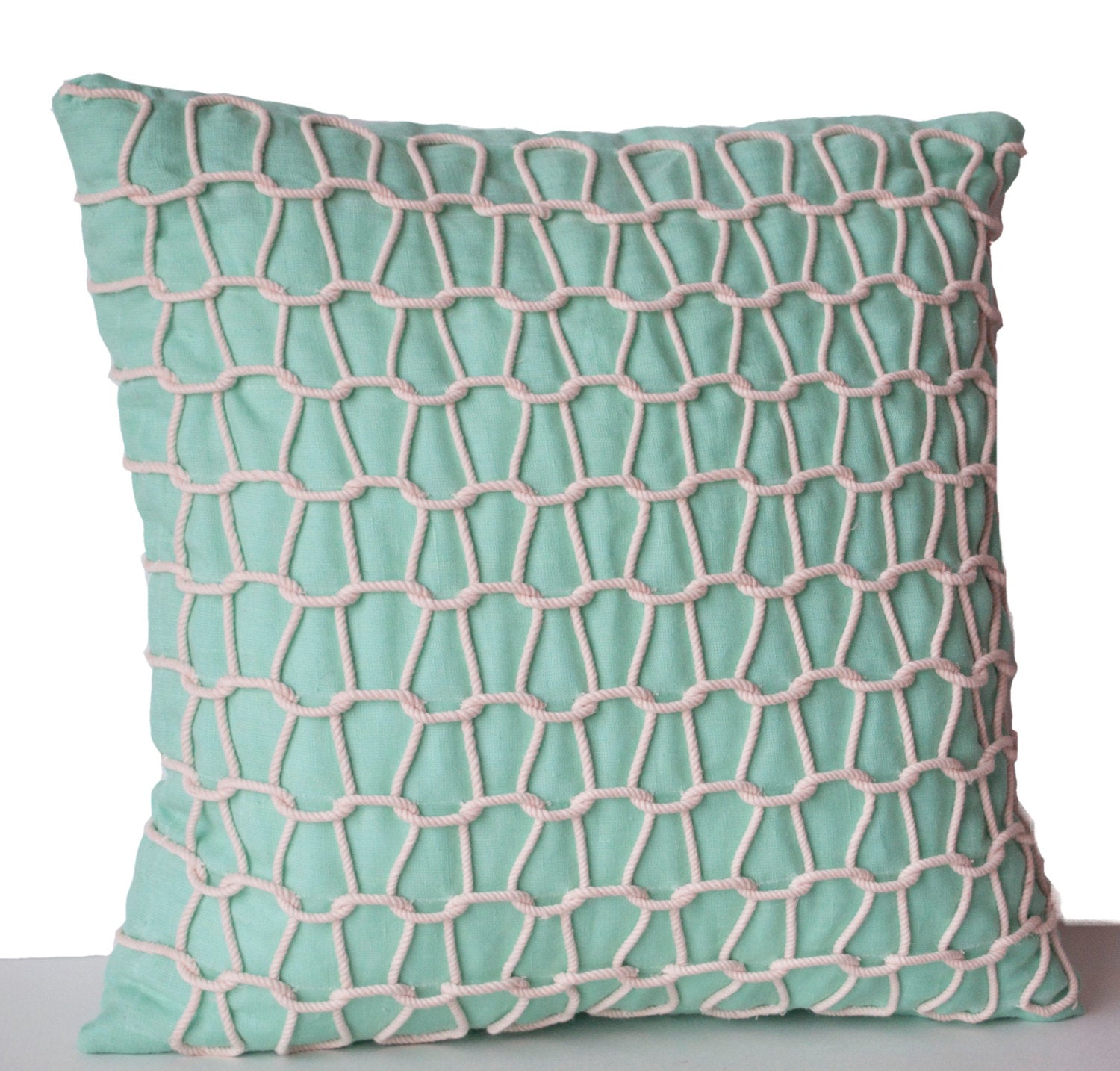 amore beaute teal nautical pillow
