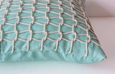 amore beaute teal nautical pillow