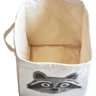 Amore Beaute Premium fabric organizer bin baskets with woodland animal of your choice.