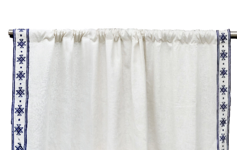 Amore Beaute Boho Embroidered Linen Curtain