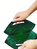Amore Beaute green Velvet purse With an interior zip pocket