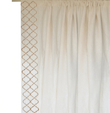 Amore Beaute Ivory Linen Curtains, Beige Trellis Embroidery Curtain, Custom Window Curtains, Fretwork Door Curtain, Housewarming Gift, Window Treatment