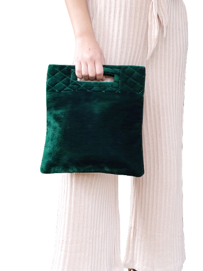 Amore Beaute Green Velvet Monogram Purse, Monogram Tote, Monogram Purses, Bride To Be Gifts, Personalized Velvet Clutch,New year