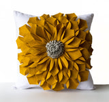 Amore Beaute  felt flower in good quality felt on cotton pillow case.