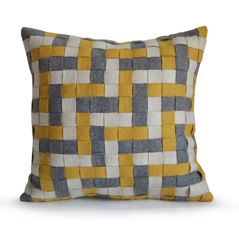 Large yellow throw sales pillows