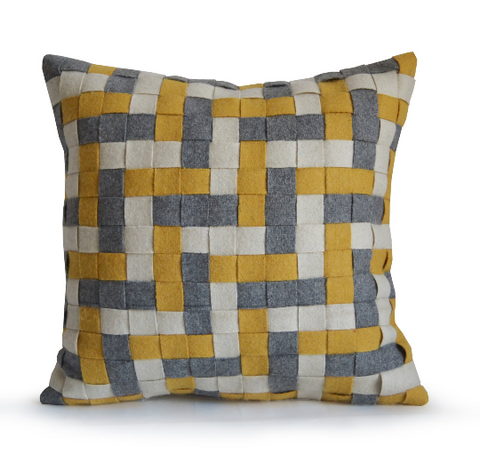 Large yellow outlet throw pillows