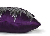 Amore Beaute Throw pillow cover with silver sequin on lovely purple fabric.