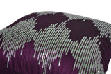 Amore Beaute purple throw pillow case has an Ikat pattern embellished with unique sequins to give a vibrant sparkle with silvery shine.