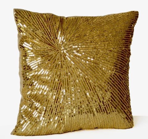 Amore Beaute Gold Sequin Pillow