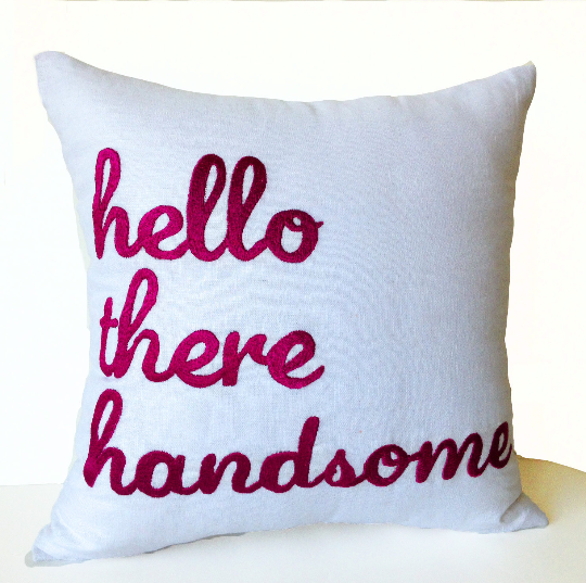 Handmade personalized throw pillow covers for couples with sweet messages