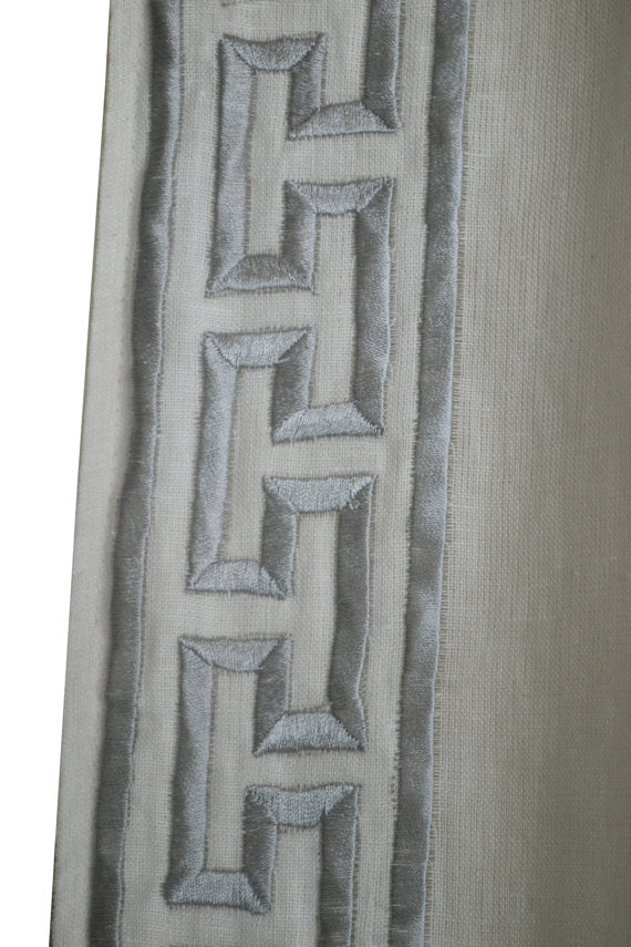 greek key Gray embroidery curtain